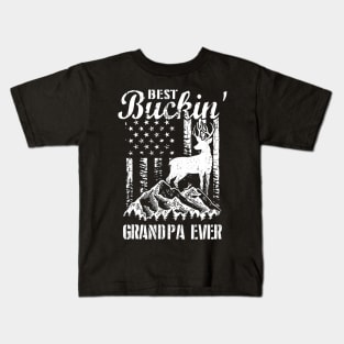 Best Buckin Grandpa Ever Shirt Deer Hunting Kids T-Shirt